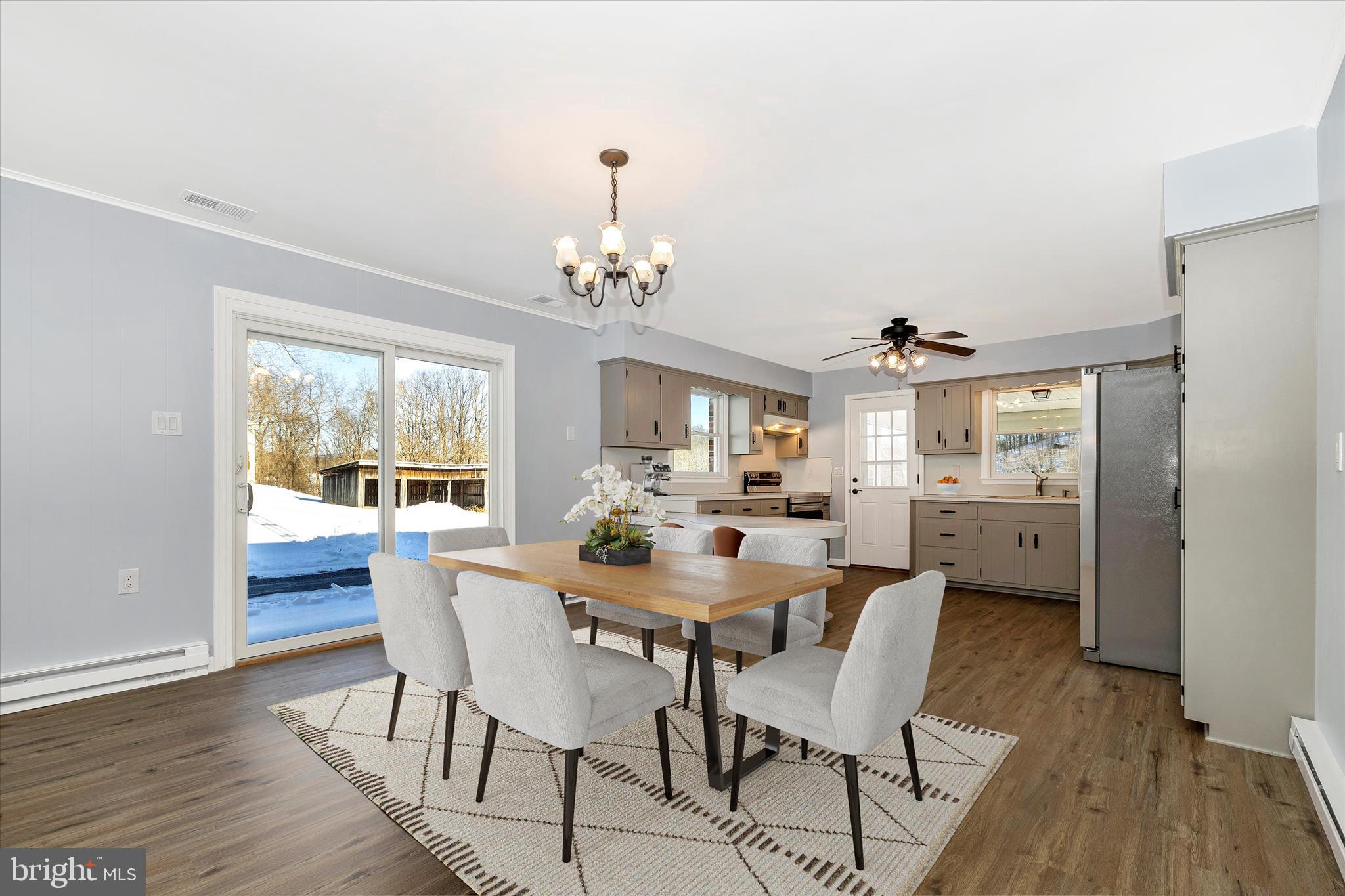 2640 Jefferson Pike Jefferson, MD 21755 - Photo 8 of 63 a view of a dining room with furniture wooden floor and chandelier