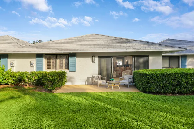 a view of a park and trees