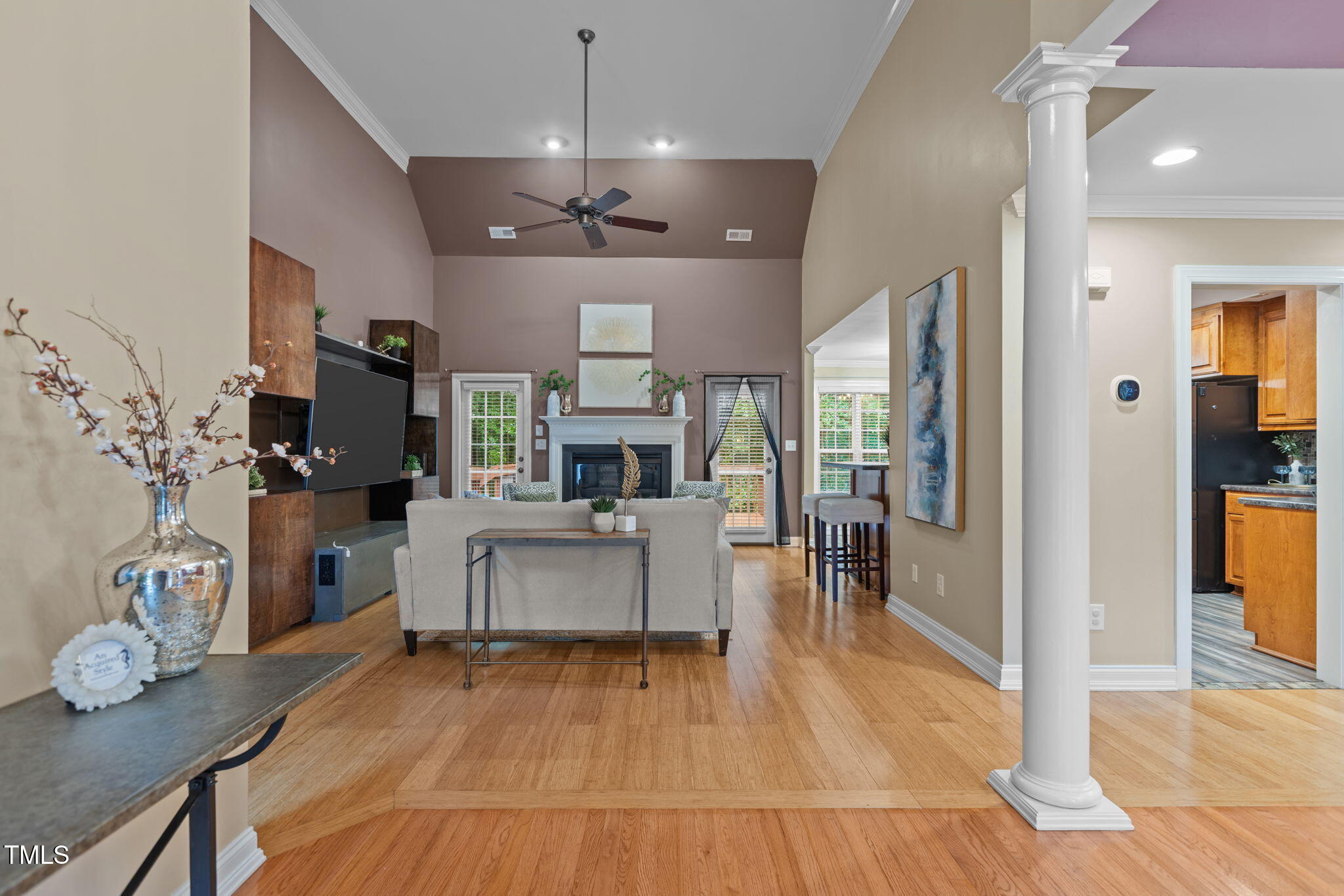 61 Fork Junction Road Timberlake, NC 27583 - Photo 7 of 59 a view of living room kitchen with a table and chairs