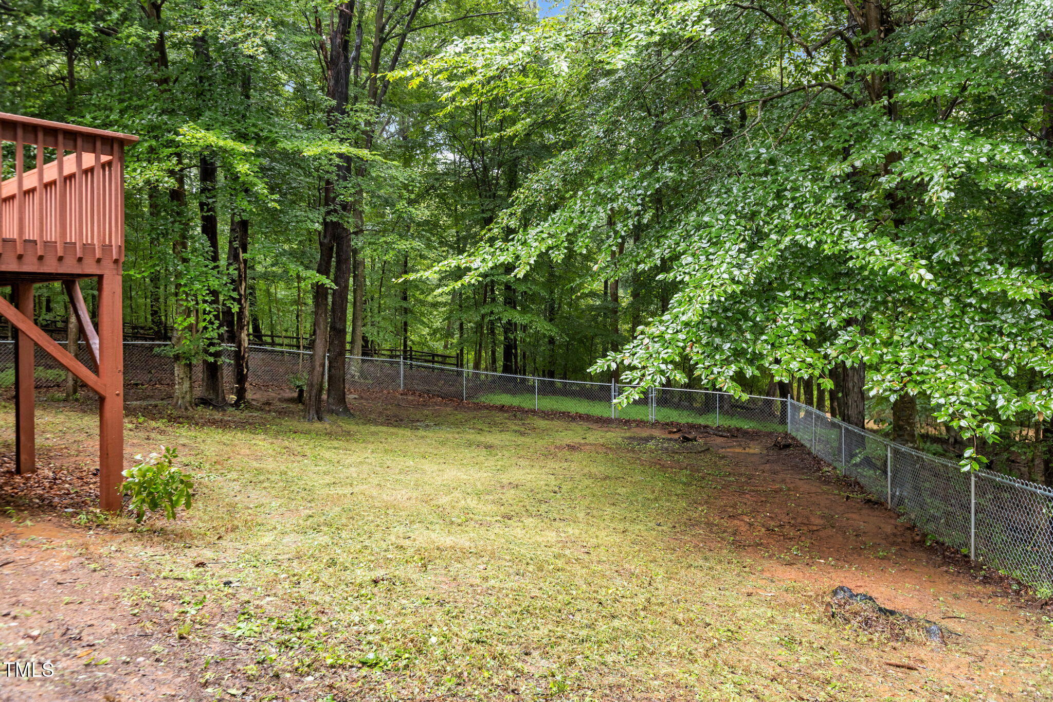 61 Fork Junction Road Timberlake, NC 27583 - Photo 47 of 59 a backyard of a house with plants and large tree
