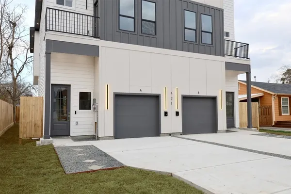 a view of a building with entrance gate