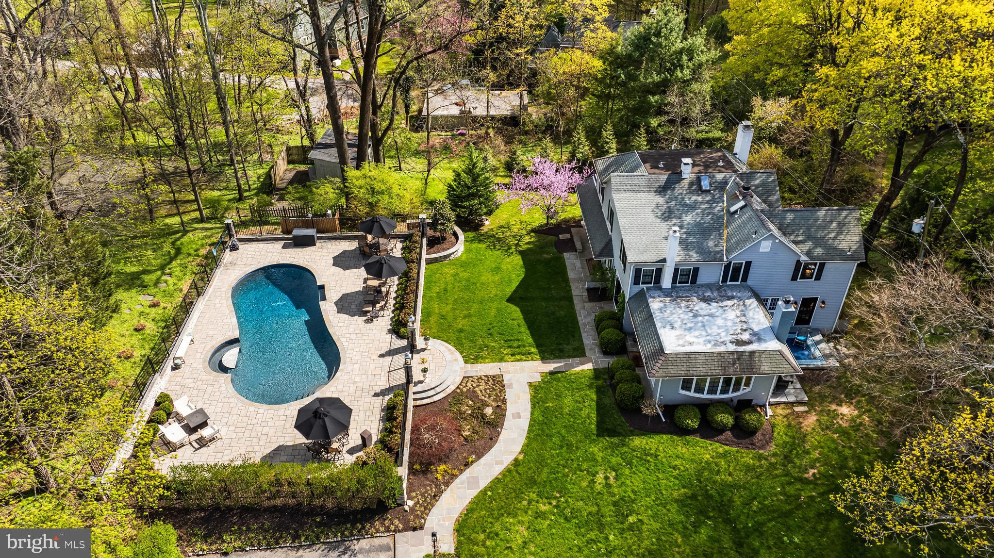 1846 Circle Road Baltimore, MD 21204 - Photo 61 of 62 a aerial view of a house with swimming pool and large trees