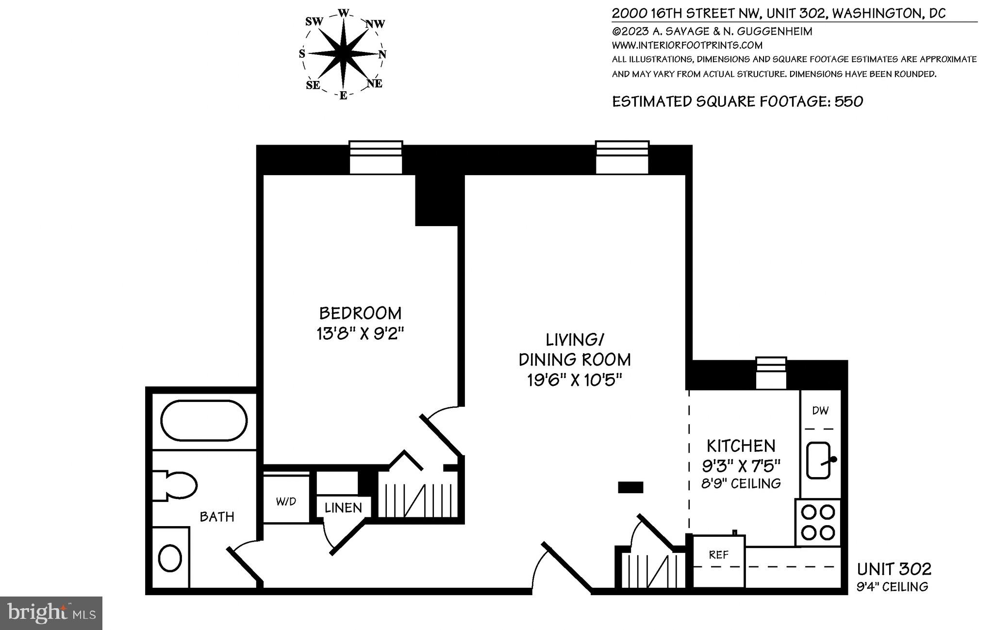 2000 16th Street Northwest, Unit 302 Washington, DC 20009 - Photo 9 of 9 Floorplan