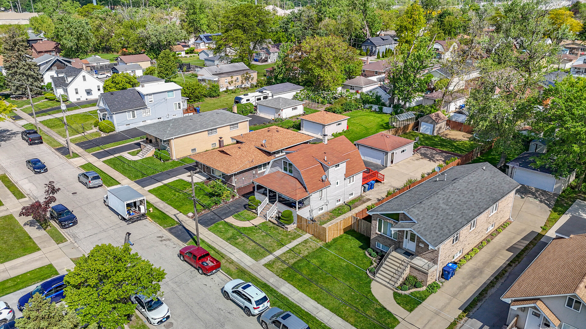 5844 West Maple Avenue Berkeley, IL 60163 - Photo 44 of 46 an aerial view of a house with a garden