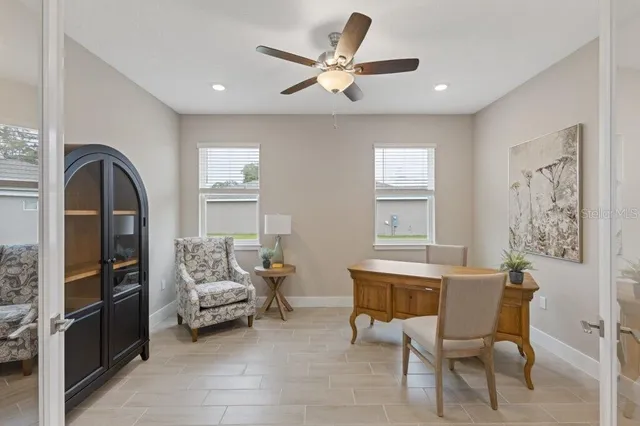 a living room with furniture