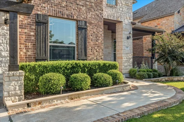 a view of a garden with pathway