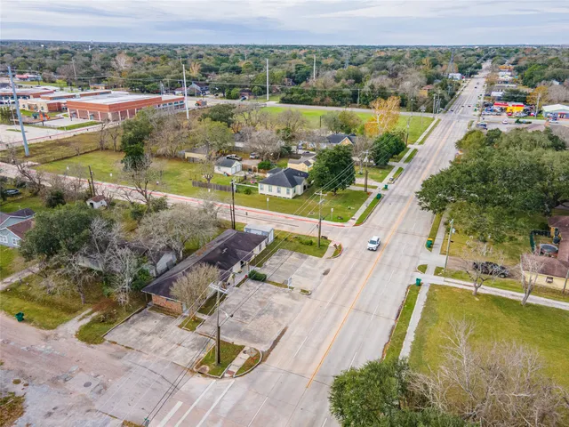 a view of a lake with a city