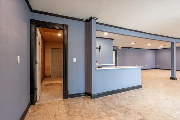 wooden floor and cabinet in a room