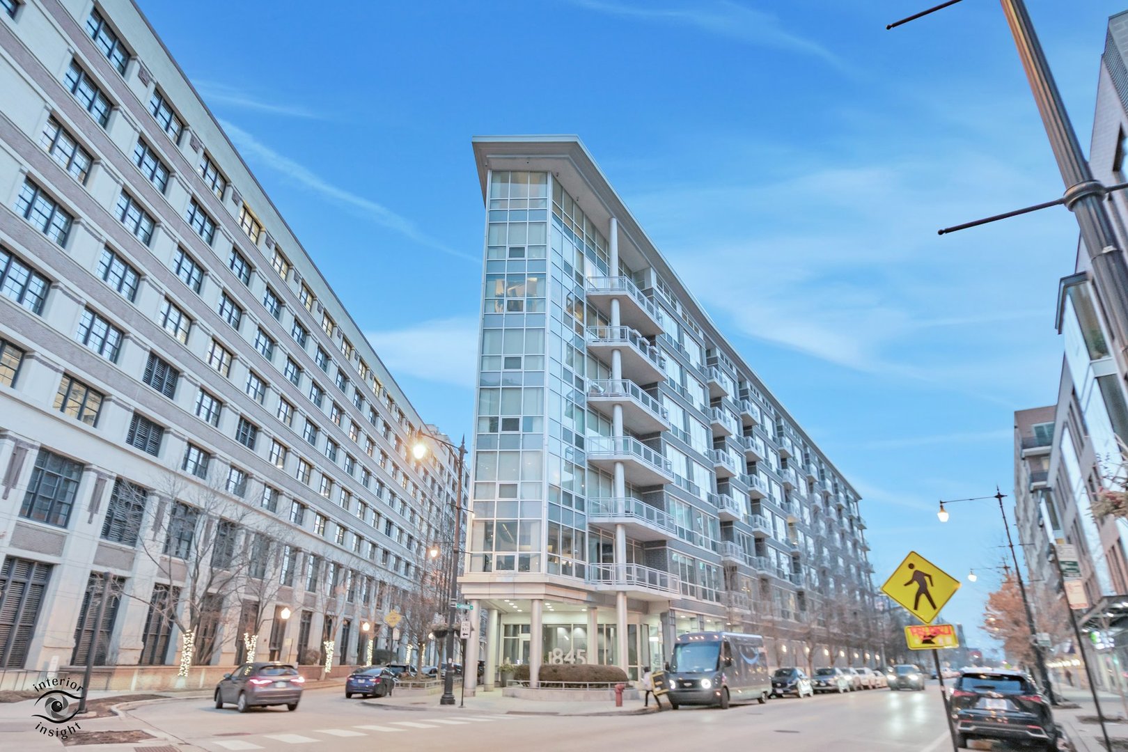 a front view of a building