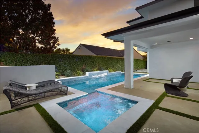 a view of a terrace with chair and table