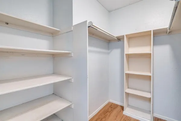 a hallway with closet