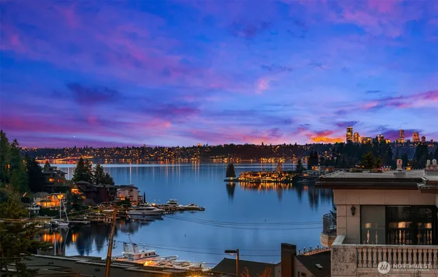 a view of building with a large windows