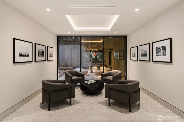 a living room with furniture