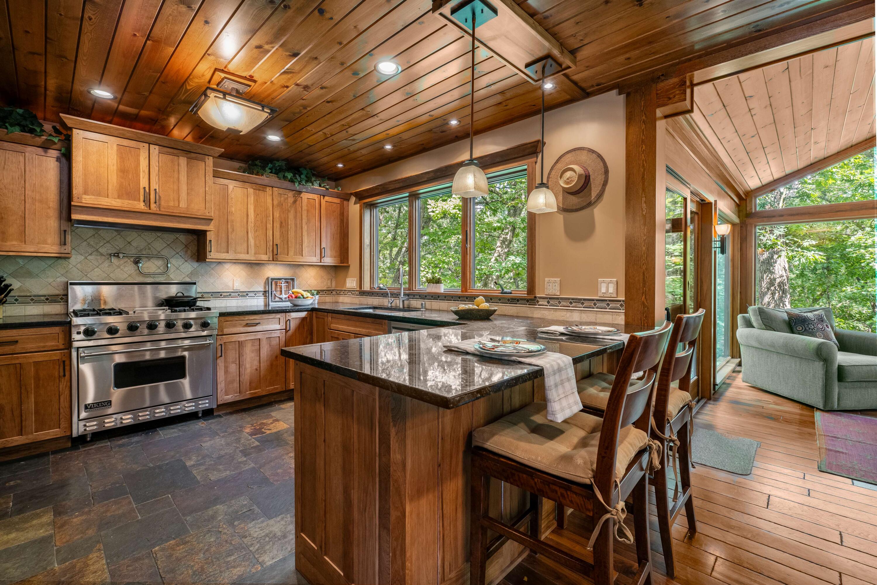 W3895 Timber Lake Road Troy, WI 53120 - Photo 12 of 64 Viking/Sub-zero kitchen w/granite counters.