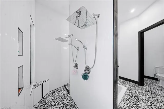 a view of an entryway with a flower pot