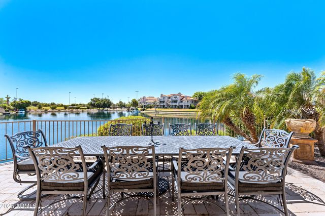 a view of a terrace with furniture