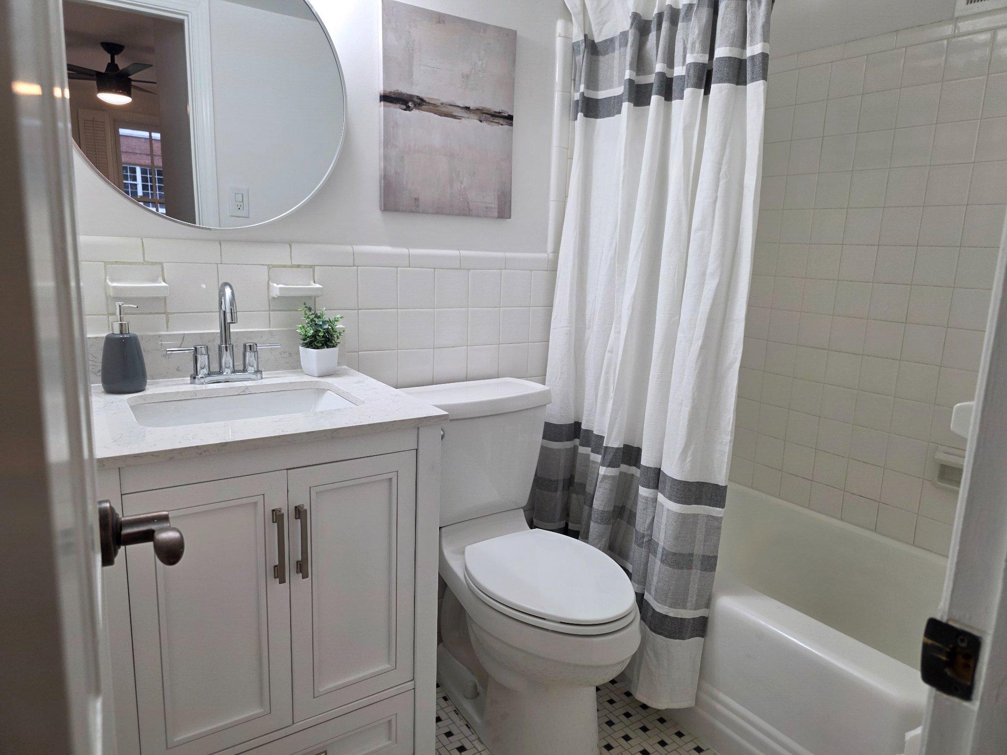 3643 St Mary's Place Northwest Washington, DC 20007 - Photo 29 of 49 a bathroom with a sink vanity mirror and toilet