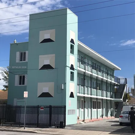 a front view of a building