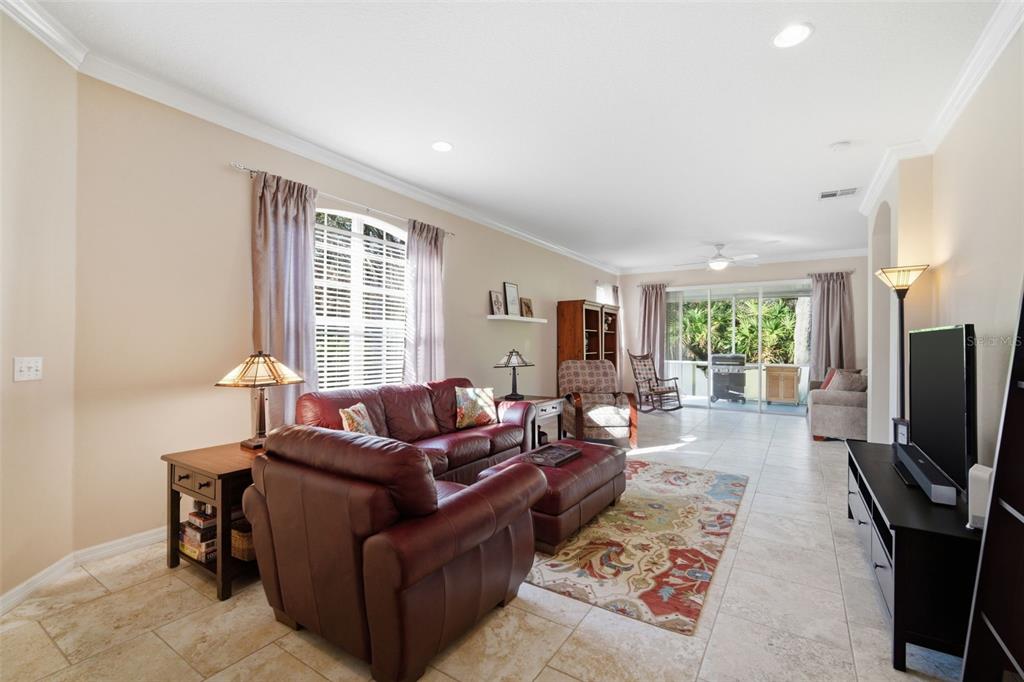 6057 Sandhill Ridge Drive Lithia, FL 33547 - Photo 9 of 83 a living room with furniture a large window and a flat screen tv