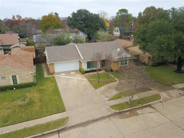 an aerial view of a house