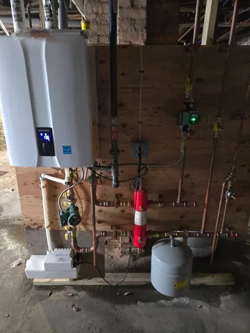 a close view of water heater room