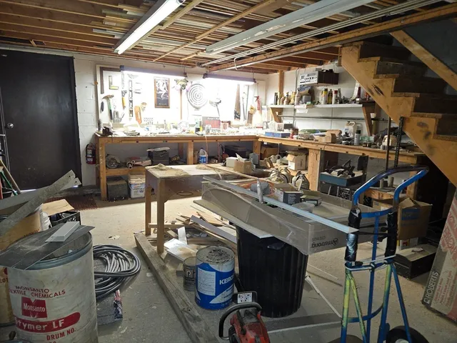 a room with gym equipment