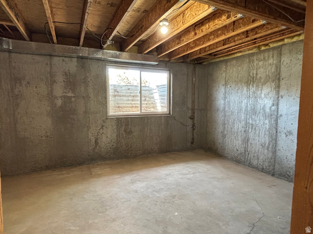 798 South 600 East Payson, UT 84651 - Photo 29 of 31 Unfinished basement space with exposed concrete walls and floor