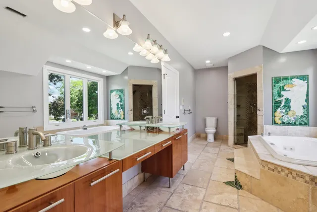 a bathroom with a shower