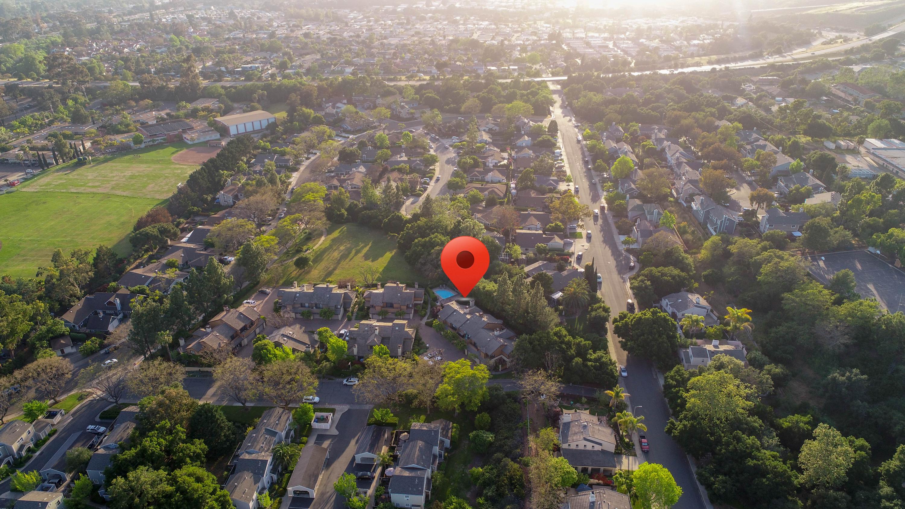 425 Via Rosa, Unit 17 Santa Barbara, CA 93110 - Photo 2 of 19 Aerial w: Red Dot