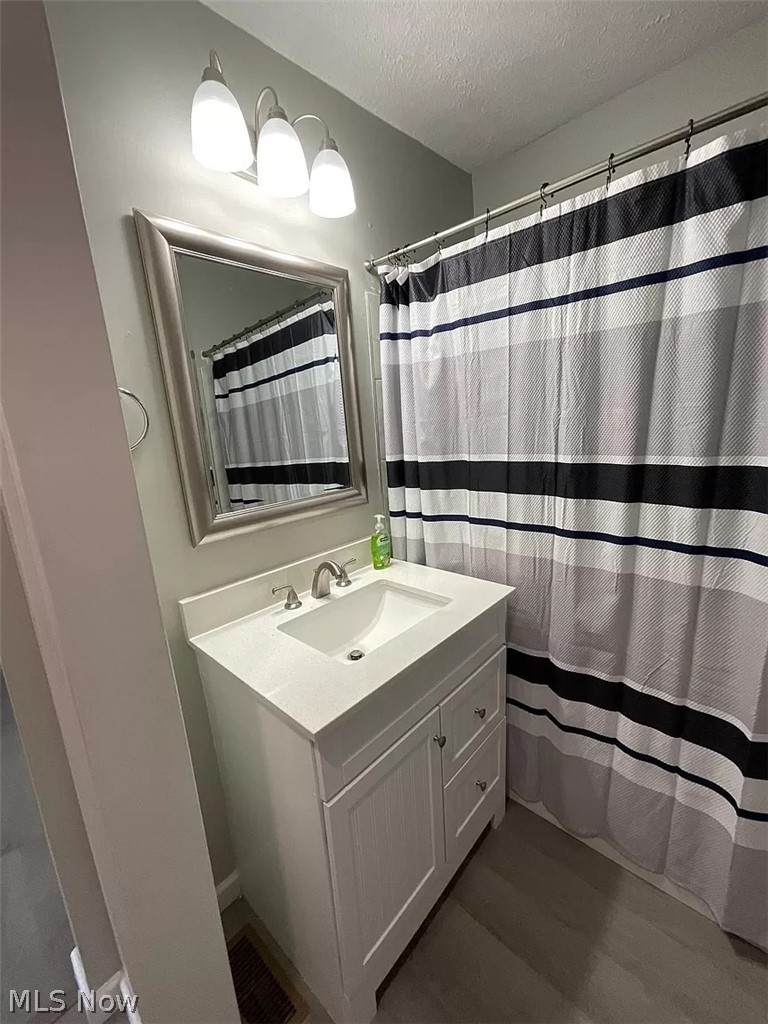 1850 Ronald Road Akron, OH 44312 - Photo 23 of 32 Bathroom featuring large vanity and hardwood / wood-style floors
