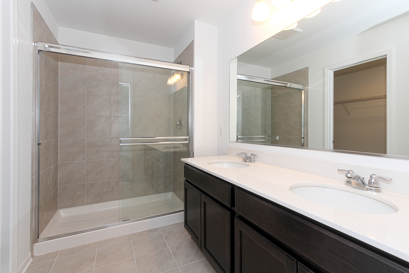 451 Comstock Road South Elgin, IL 60177 - Photo 17 of 30 a bathroom with a shower sink vanity and mirror