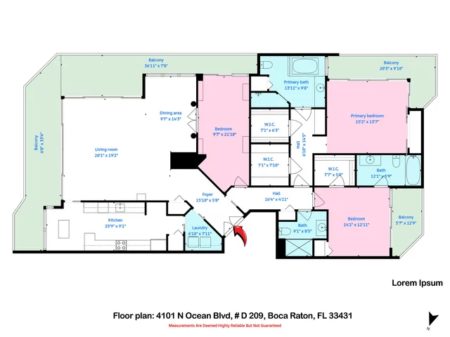 $1,190,000 | 4101 North Ocean Boulevard, Unit 209, Boca Raton, FL 33431