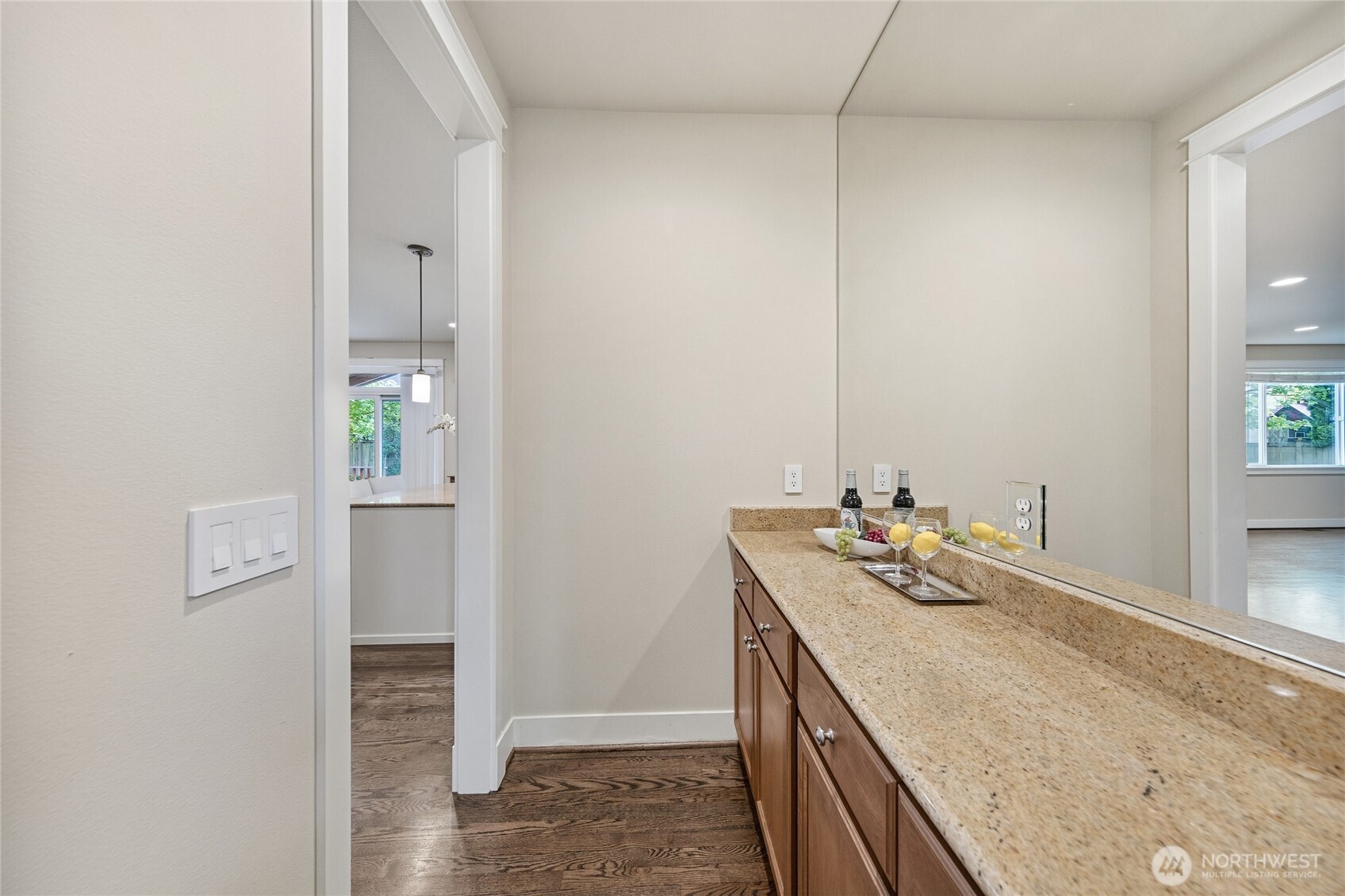 3514 184th Place Southeast Bothell, WA 98012 - Photo 16 of 39 a bathroom with a granite countertop sink and a mirror