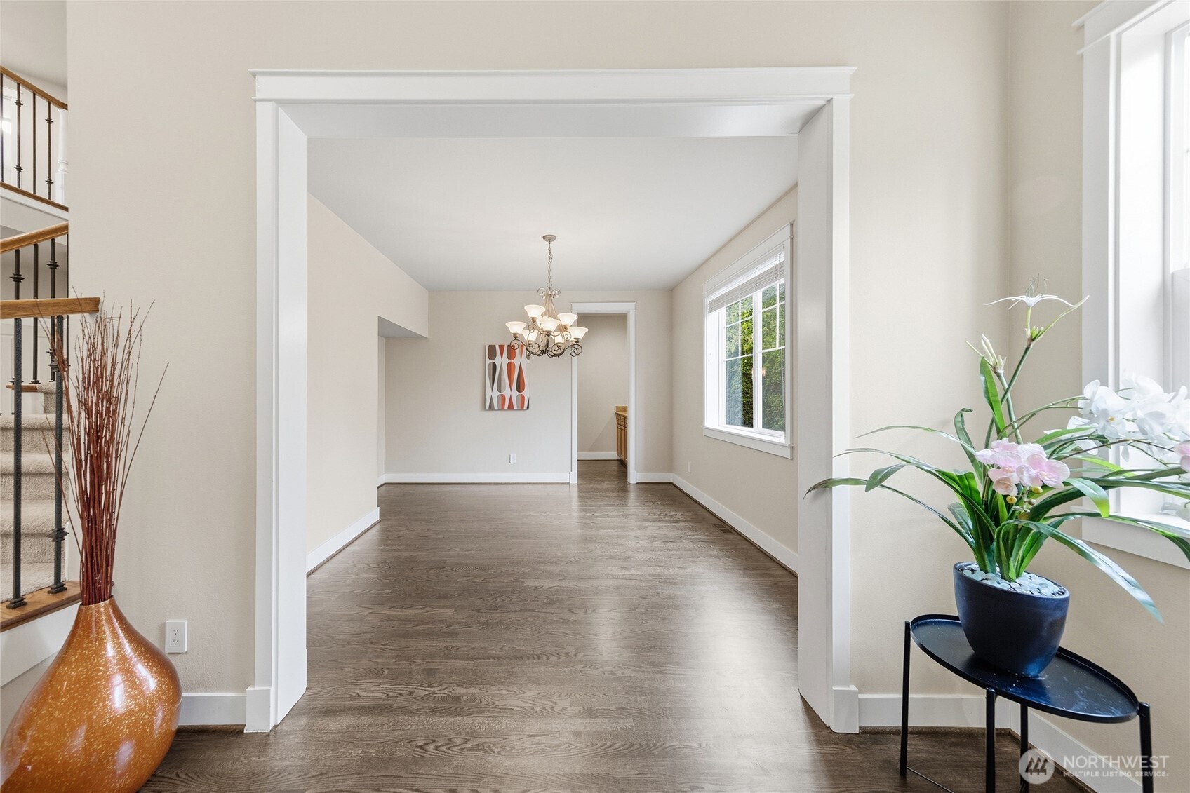 3514 184th Place Southeast Bothell, WA 98012 - Photo 17 of 39 a view of a work space with wooden floor and a potted plant