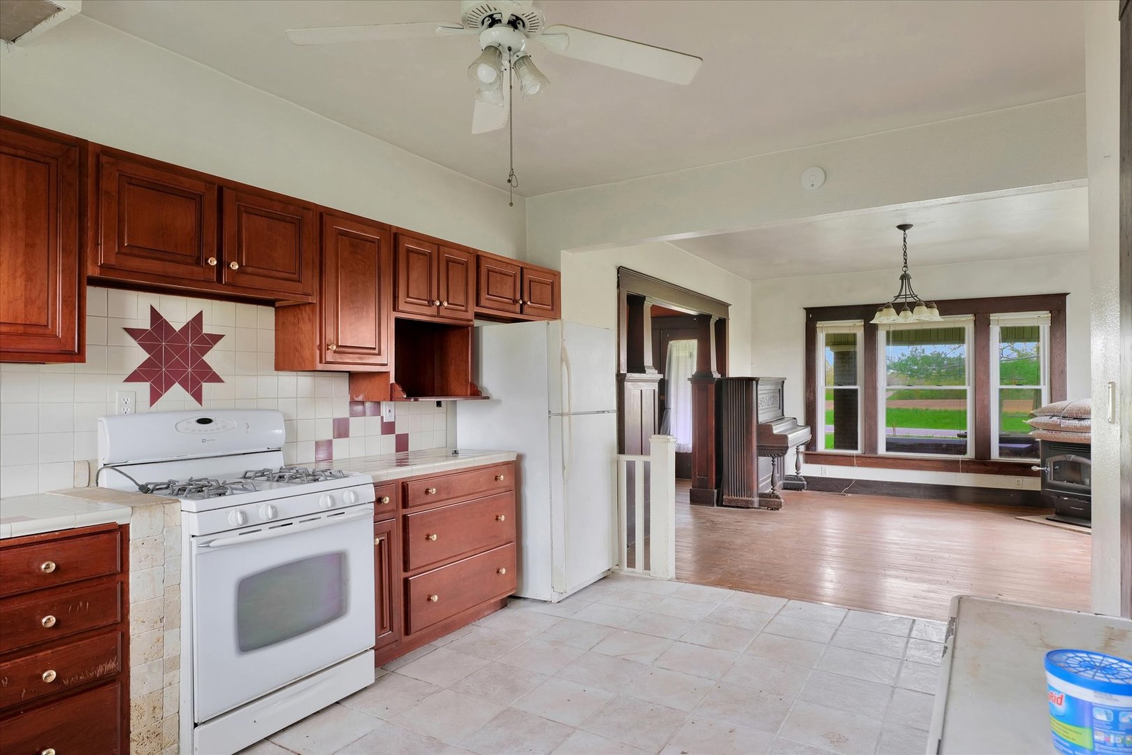 991 Lincoln Hwy Road Lerna, IL 62440 - Photo 14 of 31 a kitchen with stainless steel appliances a stove sink and cabinets
