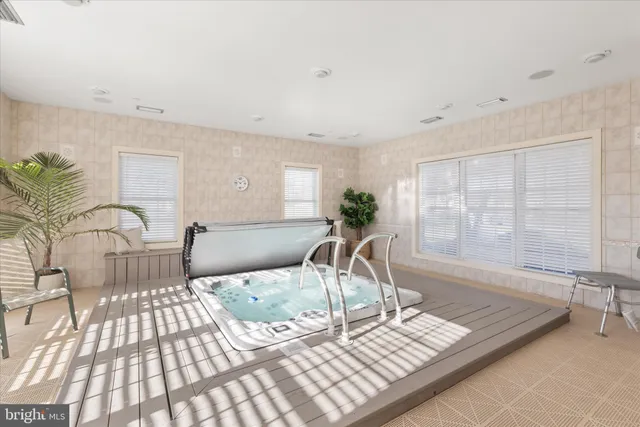 a view of an outdoor space and tennis court