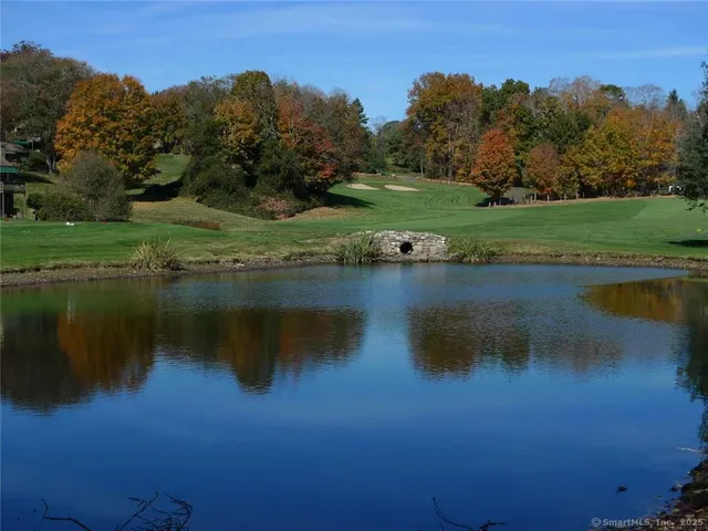 a view of lake with green space