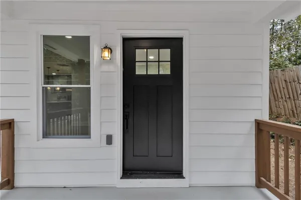 a view of front door of house
