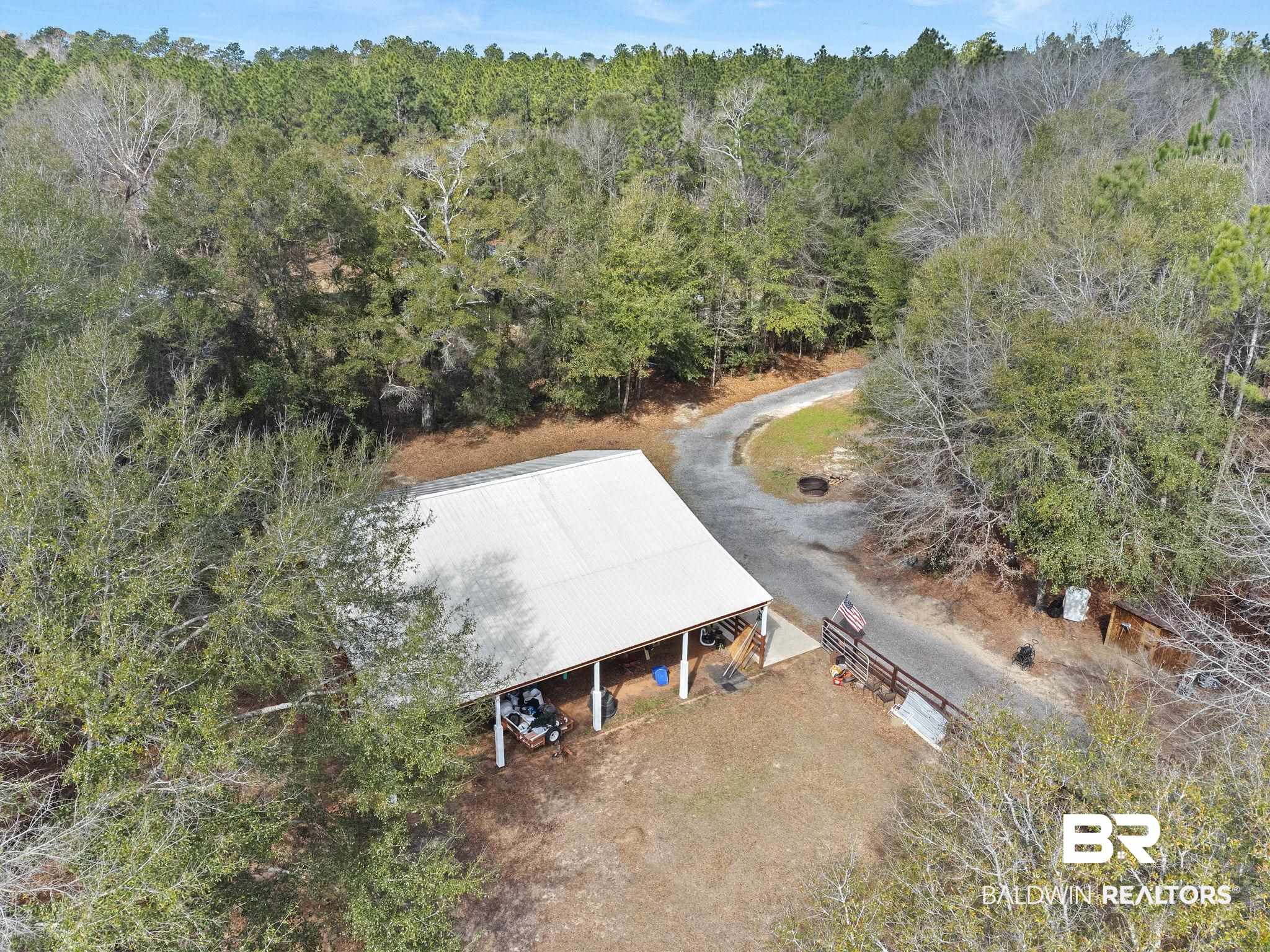 24250 Hack Road Bay Minette, AL 36507 - Photo 52 of 88 Aerial view of barn