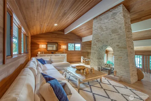 a living room with furniture