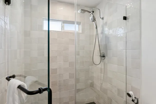 a bathroom with a shower