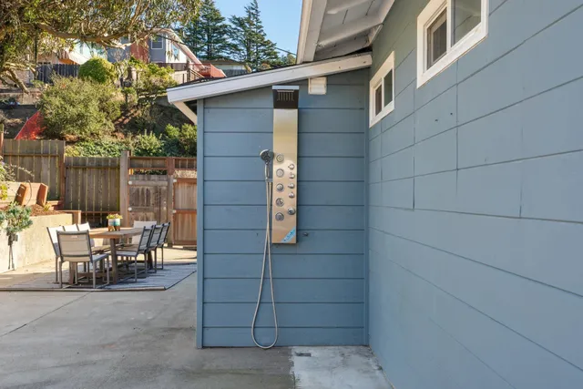 a view of outdoor space with seating area