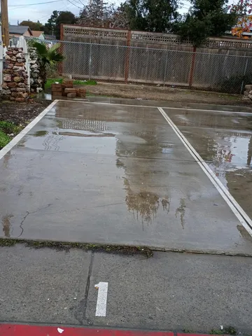 a view of a bathroom from a door