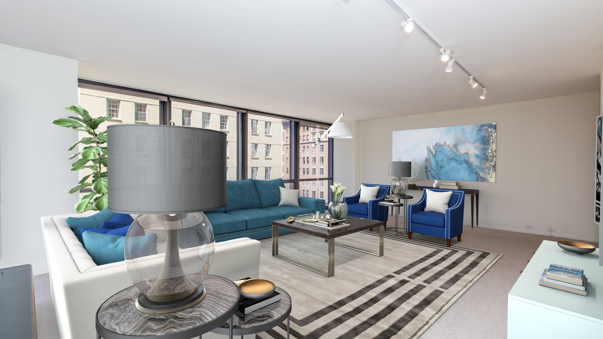 Undisclosed Address Chicago, IL 60611 - Photo 6 of 18 a living room with furniture and a potted plant