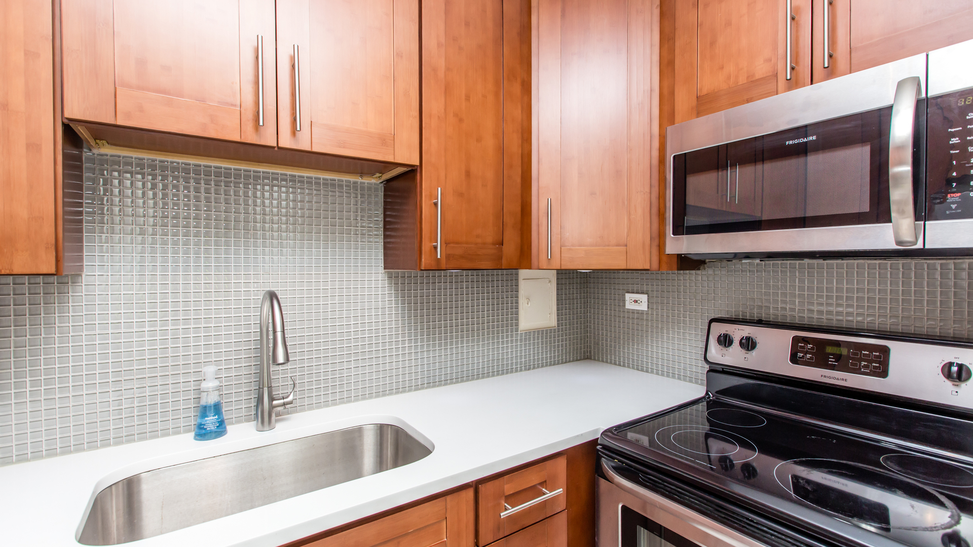 Undisclosed Address Chicago, IL 60611 - Photo 9 of 18 a kitchen with a stove microwave and sink