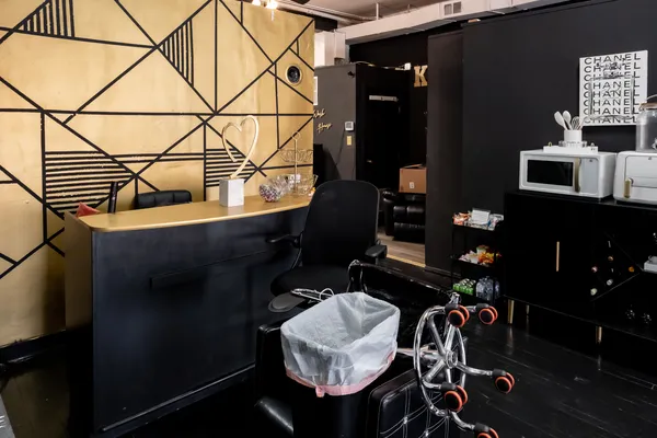 a room with furniture