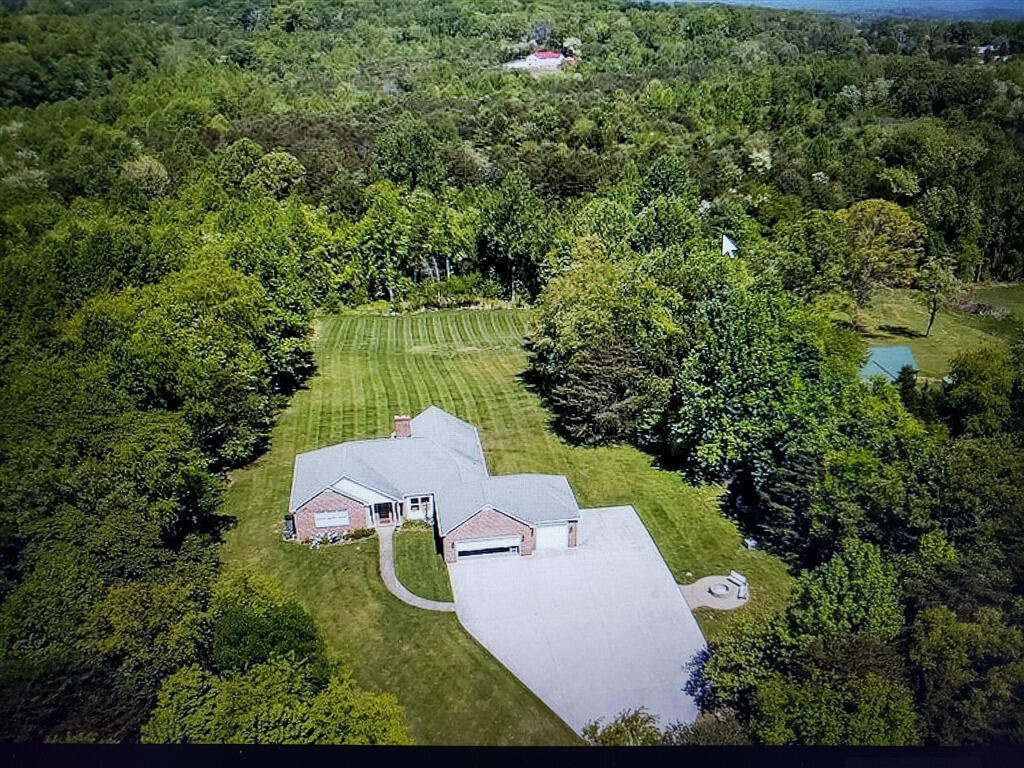 2086 Founding Way Road Bedford, VA 24523 - Photo 7 of 32 an aerial view of a house with yard and lake view