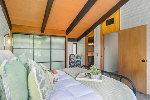 a view of small space with racks on the wall