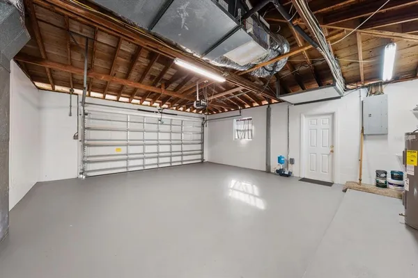 a view of room with garage