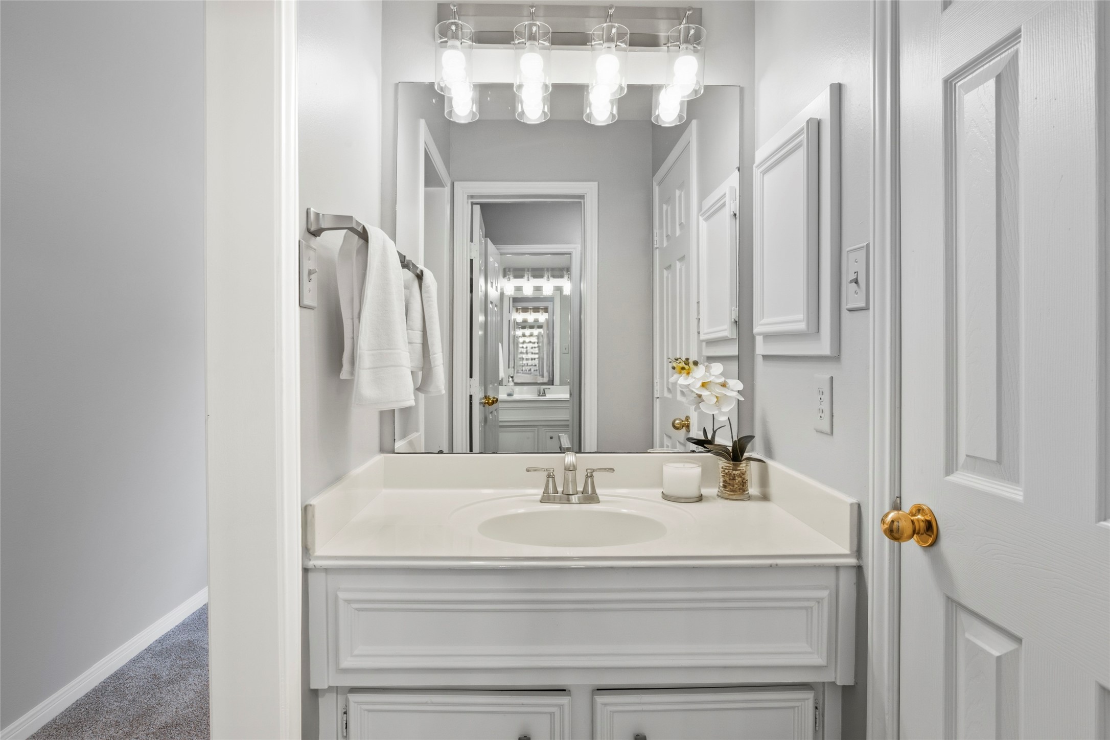 1131 Windsor Chase Lane Spring, TX 77373 - Photo 31 of 39 a bathroom with a sink and a mirror